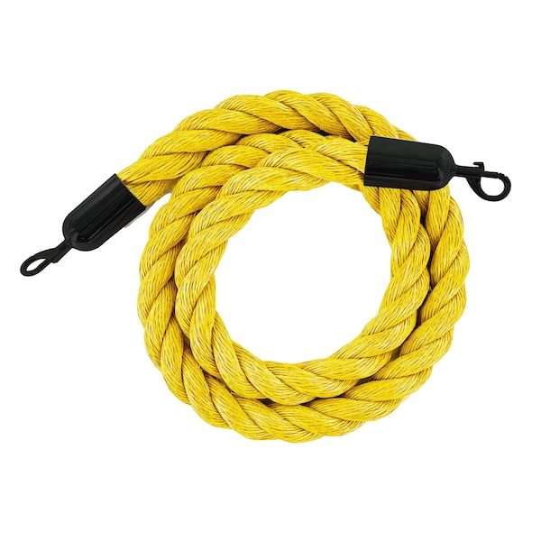Montour Line Twisted Polyprop.Rope Yellow With Black Snap Ends 10ft.Cotton Core PPR150-100-YW-SE-BK - main